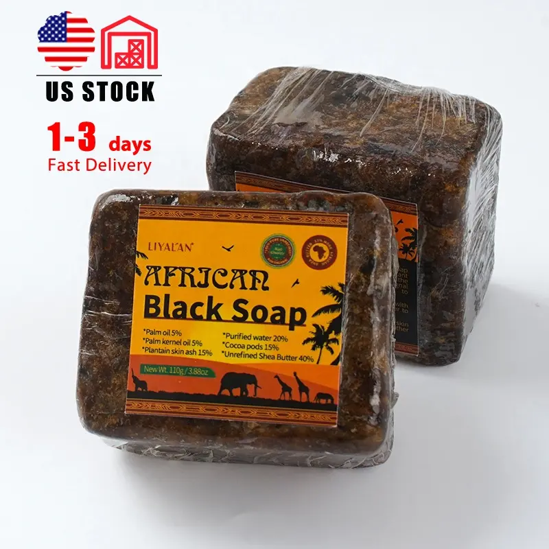 Grosir Privet Label 100% Alami Organik Perawatan Jerawat Whitening Ghana Baku African Black Soap