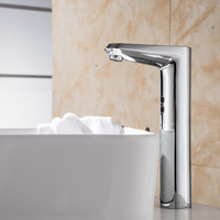 HY-162A robinet de lavabo en laiton automatique à économie d'eau intelligente de haute qualité robinet moderne à une poignée monté sur le pont pour la salle de bain et l'école