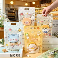 Sacs à fermeture éclair transparents personnalisés en forme de canard de dessin animé pour enfants, emballages de collations, bonbons et biscuits, pochettes cadeaux verticales avec trou pour poignée