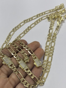 สร้อยคอฟิกาโร่สแตนเลสสตีลขนาด 6 มม. ชุบทอง 14k สร้อยข้อเท้า สร้อยคอแฟชั่น สร้อยข้อมือ สร้อยคอแบบโซ่ Nk สไตล์ทันสมัย - Product Image 3