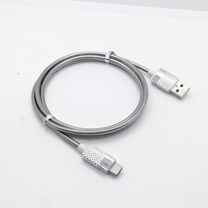 สาย USB สำหรับชาร์จ3A ทำจากซิงค์อัลลอยพร้อมสปริงสีเงิน - Product Image 2