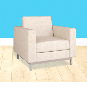 Canapé simple moderne avec accoudoirs carrés, dossier rigide, revêtement en tissu, rembourrage en mousse, pieds en métal pour salon, mobilier de maison - Product Image 6