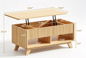<span class=keywords><strong>Table</strong></span> <span class=keywords><strong>basse</strong></span> relevable Best Seller, style Mid-Century Modern, avec compartiment de rangement dissimulé - Product Image 2