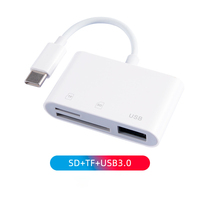 Adaptateur Lecteur de Cartes USB-C 3-en-1 de Haute Qualité Neuf avec Sortie AC Compatible OTG