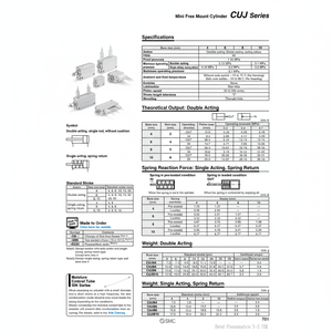 Pièces pneumatiques de CUJB8-8D de cylindre de bâti libre de SMC Pneumatics - Product Image 1