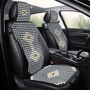 Fundas de Asiento de Coche, Juego Completo, Cuentas de Madera Hinoki, Rojas, para Asientos Delanteros, Refrigeración de Verano, Ajuste Universal - Product Image 4