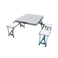 Ensemble table et chaises pliantes de haute qualité, facile à transporter, table et chaises pliantes en aluminium, table et chaises de camping en forme de valise