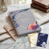 Agenda hebdomadaire personnalisé, carnet à spirales, reliure cousue, couverture rigide, bloc-notes en papier, cadeau d'affaires, logo, 120 feuilles