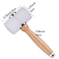 Marteau en nylon à manche en bois pour bricolage Marteau à sculpter le cuir Outils d'artisanat