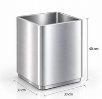 Jardinière carrée en acier inoxydable brossé pour centre commercial, boutique, hôtel, entrée de bureau, présentation décorative de verdure