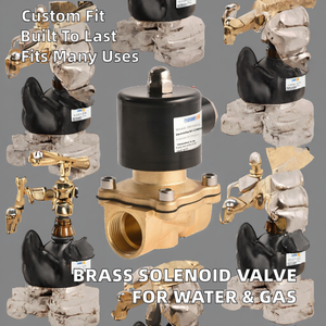 Vanne solénoïde à structure angulaire en laiton 1/2" 3/4" 1" 1.2" 1.5" 2" AC220V DC24V DC12V pour l'eau, personnalisable OEM - Product Image 2