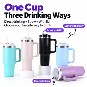 Vente en gros de gobelets isothermes pour enfants de 14 oz, 20 oz, 30 oz et 40 oz, en acier inoxydable, avec poignée et logo sur le couvercle - Product Image 5