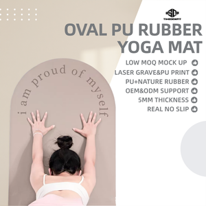Tappetino Yoga Ovale Semicircolare in Gomma Naturale Antiscivolo, Spessore 5mm, con Superficie Opaca in PU, per Studio, all'Ingrosso, con Mock-up Gratuito - Product Image 1