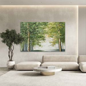 Peinture sur toile d'arbre vert 3D, texture d'arbre vert, peinture moderne sur toile, décoration murale, peinture artisanale, décoration intérieure, art mural - Product Image 1