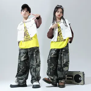 hop children's fashion clothes hiphop boys' workwear show clothing Autumn girls' jazz dance dress set