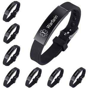 Gelang silikon ukiran peringatan medis autisme, gelang kesadaran alergi gelang mode untuk gelang untuk - Product Image 1