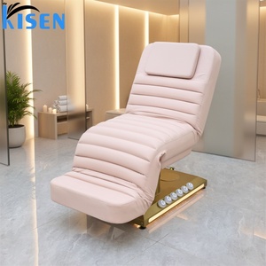 KISEN Mobilier de Salon de Luxe, Table de Massage Électrique, Chaise Cosmétique, Lit Facial pour Salon de Beauté avec 3 Moteurs et Commande au Pied - Product Image 1