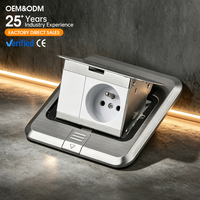 Prise de sol escamotable en acier inoxydable KSQ, design dissimulé, étanche, norme américaine/européenne/britannique, alimentation électrique