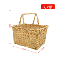 Panier de rangement miniature en rotin tressé fait main avec poignées, empilable, multi-usages pour la cueillette de fruits/légumes en jardin, pour les enfants