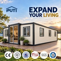 Maison Modulaire Extensible de Luxe Moderne 20ft 40ft, Bureau Mobile Préfabriqué en Structure Acier