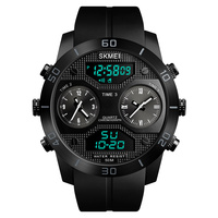 Jam Tangan Pria Skmei 1355 Mewah Dual Time Dial Besar Fashion Reloj Tahan Air 50m Analog Digital Sport Outdoor