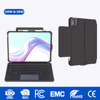 Étui de clavier robuste avec protection anti-chute, câblé USB-C avec pavé tactile et coins renforcés, protection d'écran surélevée pour iPad A16 11 pouces