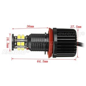 ไฟวงแหวนแองเจิลอาย 2x 120W H8 สำหรับรถยนต์ BMW E82 E87 E88 E90 E91 E92 E93 E60 E61 E63 E64 E84 X1 E70 X5 E89 แสงสีขาว 6000K - Product Image 3