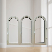 Fenêtre à battant irrégulière en alliage d'aluminium blanc, de forme arquée, insonorisée, style simple, pour salon, chambre à coucher, décoration intérieure