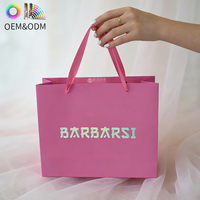 Sacs cadeaux en papier rose personnalisés pour la Saint-Valentin, sacs shopping imprimés avec message d'amour pour mariage, anniversaire, emballage