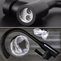 Robinet de cuisine moderne en acier inoxydable 304 brossé, à poignée unique, avec cartouche céramique, monotrou, pour eau chaude et froide, usage domestique