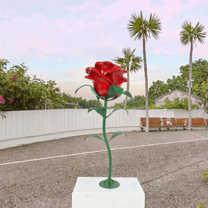 Escultura de Rosa de Fibra de Vidrio, Flor Realista, Decoración Artística para Jardín, Paisaje, Bodas, Fiestas - Product Image 3