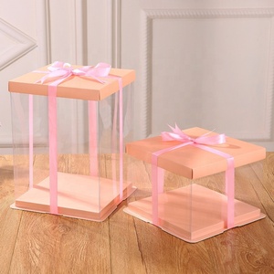 2022 New Selling square <b>Transparent</b> <b>Cake</b> <b>Box</b> Food Grade Plastic <b>Cake</b> <b>Box</b> 10 Inch 12 Inch 14inch - Product Image 4