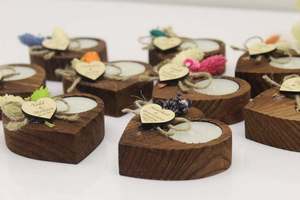 Custom Holiday Decoration Bridal Shower Favors Wedding Guest Favors Gifts Wooden Heart Shaped <strong>Tealight</strong> Candle <strong>Holder</strong> - Product Image 5