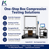 Machine d'essai de résistance à la compression des cartons 2000 kg, testeur de compression pour emballages ondulés TAPPI ASTM à écran tactile