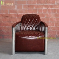 Fauteuil Tomcat de style aviation U-Best, fauteuil de club à cigares industriel, canapé en cuir vintage pour pilote, pour restaurant et bar à domicile