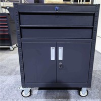 Chariot à outils d'atelier de style nouveau pour garage, capacité de charge lourde, avec 2 tiroirs et 2 portes
