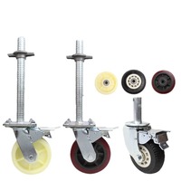 Mobile rétractable télescopique réglable sur roues Roue de roulette d'échafaudage Q235 avec échelle de jambe et pièces d'échafaudage