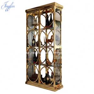 EX622 Stainless Steel Art Deco Wine Rack Display <b>Shelf</b> Waterproof Durable for <b>Bar</b> Caf Restaurant Hotel Interior Decoration - Product Image 2