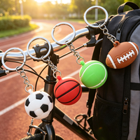 Porte-clés promotionnel en PVC souple, mini ballons de rugby, volleyball, football, water-polo, softball – Vente chaude en porte-clés promotionnels en caoutchouc