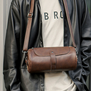 New Vintage Style Unisex PU Leather Messenger <b>Bag</b> Large Durable Buckle Closure All Seasons Daily Use - Product Image 3