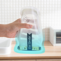Sacs refermables en plastique en forme de bocal Mason, hermétiques, pour conserver la fraîcheur, adaptés au congélateur, avec fermeture éclair supérieure