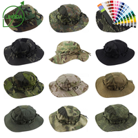 Topi Boonie Taktis Kamuflase Luar Ruangan untuk Berburu, Kelautan, Hutan, Bahan Katun