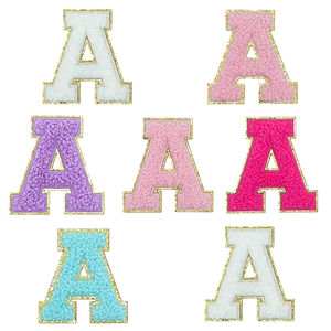 Parches de Letras del Alfabeto Multicolores de Alta Calidad Sin Pedido Mínimo, Parches de Chenilla Brillantes y Peludos - Product Image 2