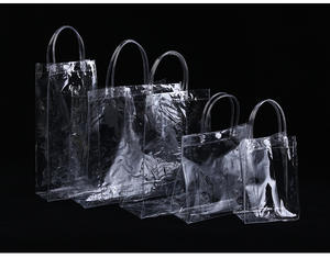 Groothandel Hoge Kwaliteit Transparante Herbruikbare Pvc Draagtassen Met Aangepaste Logo Reizen Boodschappentas Geschenken Tas - Product Image 4