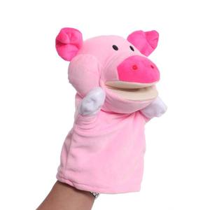 25cm lindo Animal <span class=keywords><strong>de</strong></span> peluche marioneta <span class=keywords><strong>de</strong></span> mano juguete Lobo León cocodrilo vaca marioneta mano educación historia muñeca juguete para bebé chico - Product Image 2