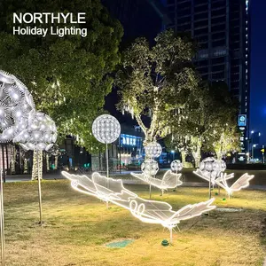 Luces de neón con Motivo de mariposa LED 3D, iluminación de paisaje exterior, fiesta de Navidad, boda, Festival, decoración comercial