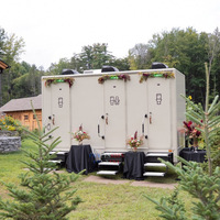 Remorque WC mobile de luxe climatisée à 4 postes, fabriquée sur mesure en Chine, pour extérieur, toilettes portables