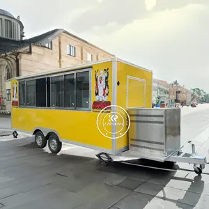 2024 모바일 주방 foodtruck 아이스크림 카트 바퀴 패스트 푸드 트럭 핫도그 BBQ 양보 식품 트레일러 판매