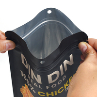Sachets Doypack personnalisés refermables à finition mate pour emballage alimentaire, aliments pour animaux, friandises pour animaux, avec trou rond