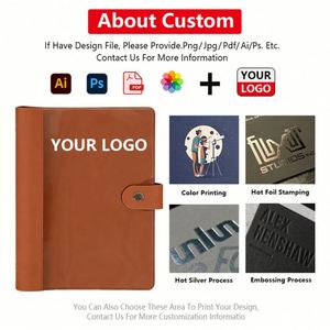 Custom <b>A5</b> Soft PU PVC <b>Leather</b> <b>Ring</b> <b>Binder</b> Loose-Leaf Student Journal Planner Notebook for School Office Gift - Product Image 4